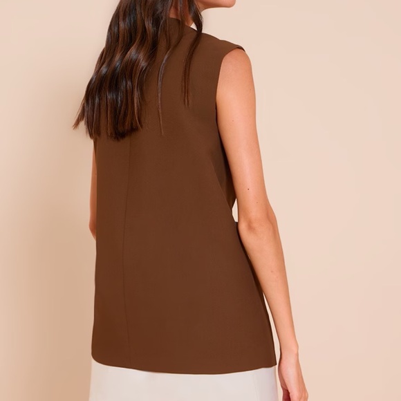 BROWN BOXY OVERSIZED VEST - Picture 4 of 5